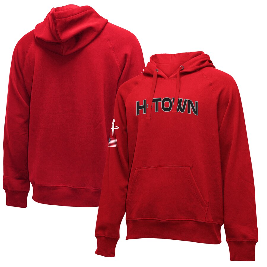 Men's Houston Rockets Red New Era City Edition Logo Essential Pullover Hoodie